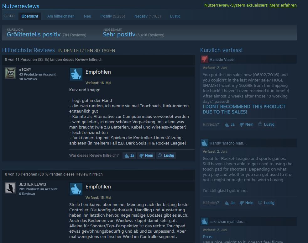 Steam - Nutzer Reviews