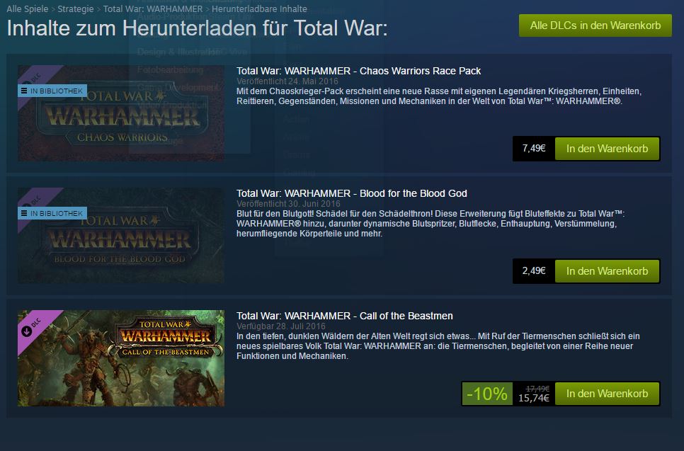 Total War - Warhammer - Dreiste DLCs