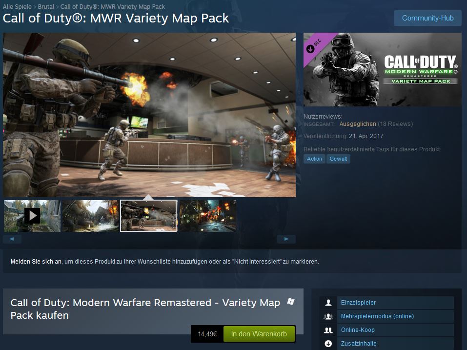 Call of Duty MWR Variety Map Pack
