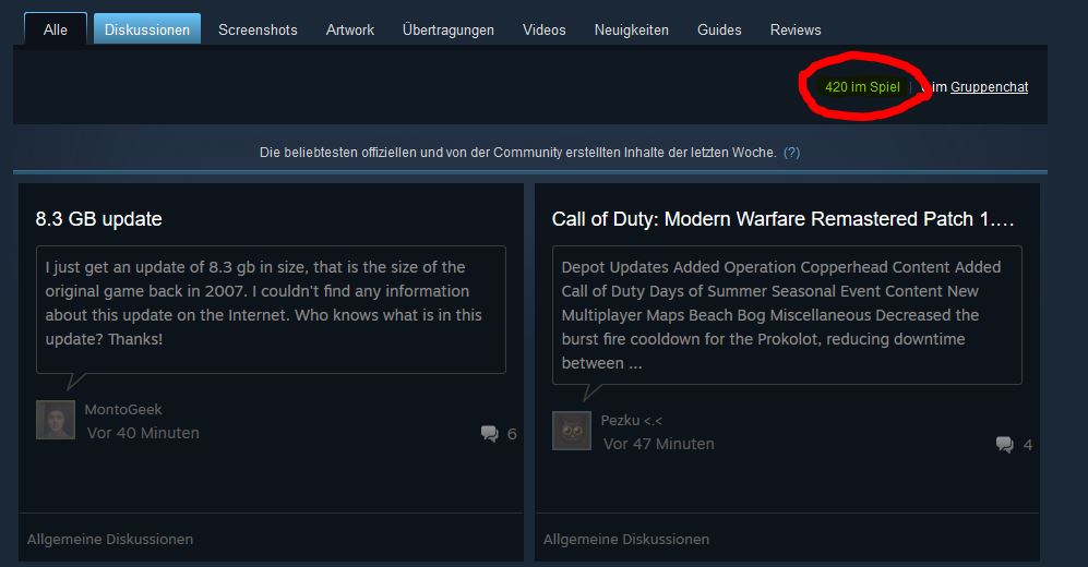 Call of Duty MWR kaum Spieler