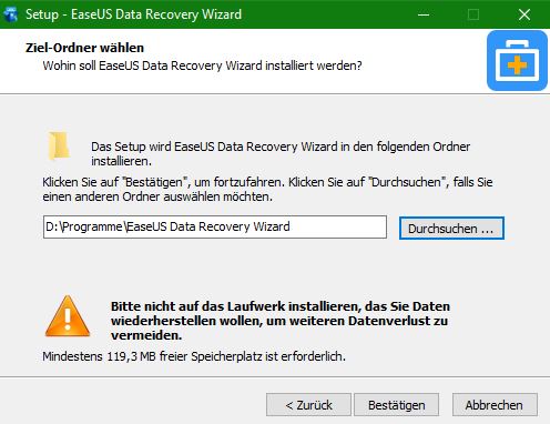 EaseUS Data Recovery Wizard - Installation