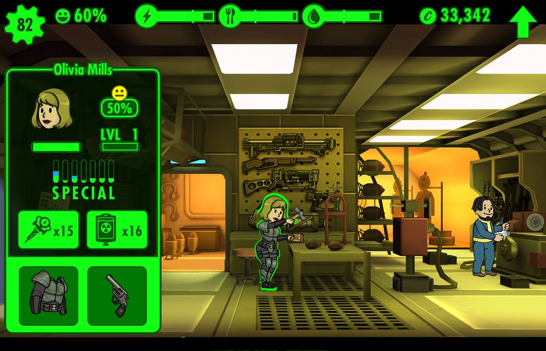 Fallout Shelter - Waffen und Ausrüstung