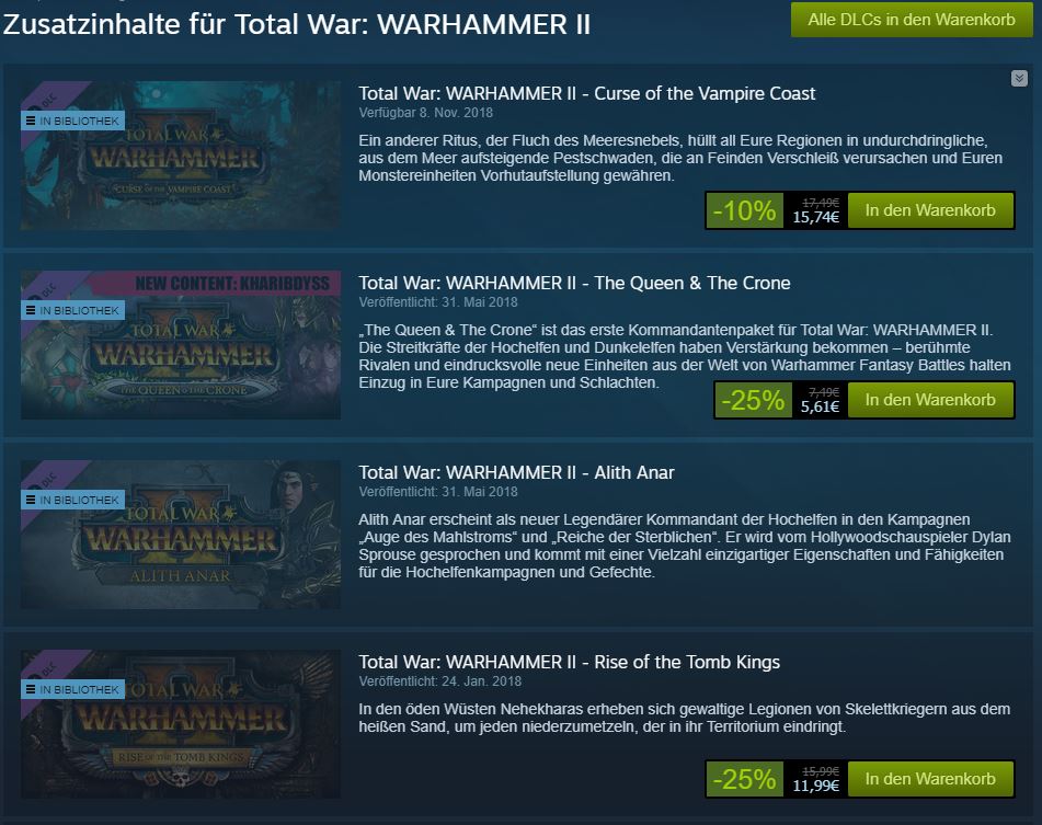 Total War - Warhammer 2 - DLCs im Überblick