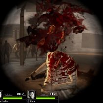 Zu sehen ist eine ungeschnittene Splatter-Szene aus dem Videospiel Left 4 Dead 2.